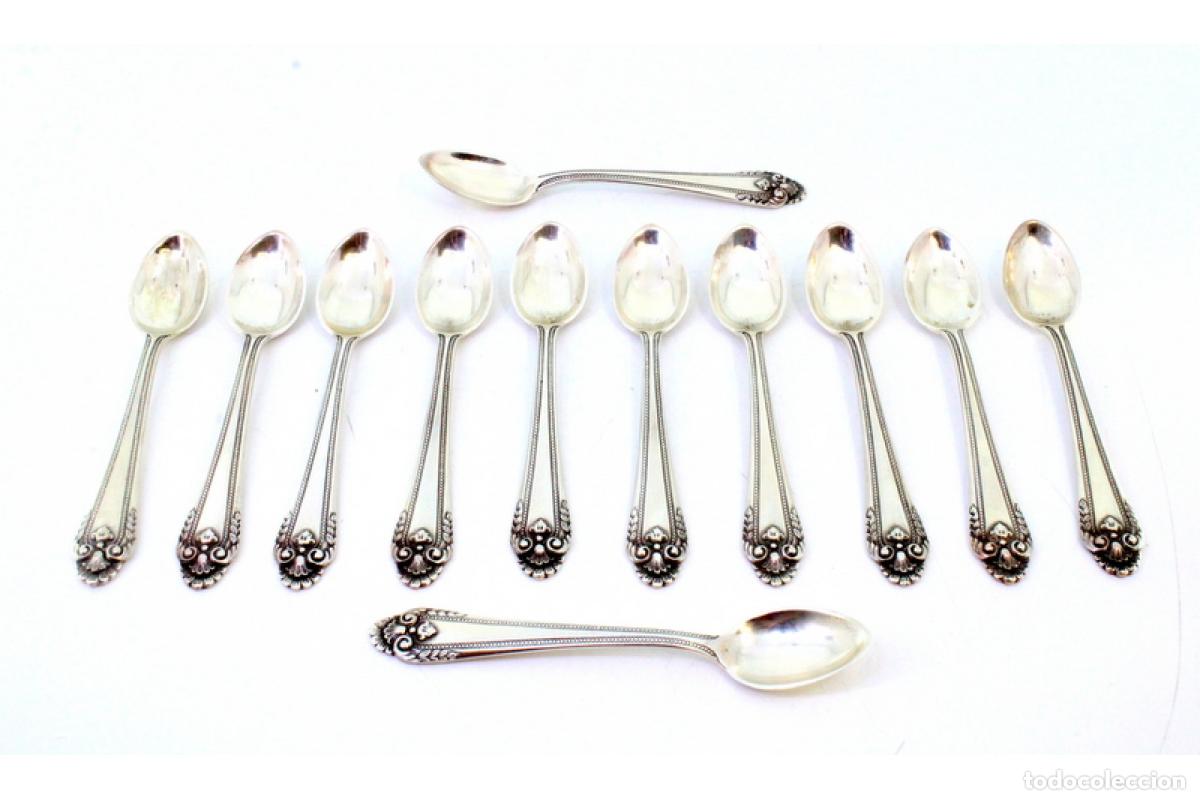 Antig&uuml;edades: Juego de 12 cucharillas de plata - Foto 2