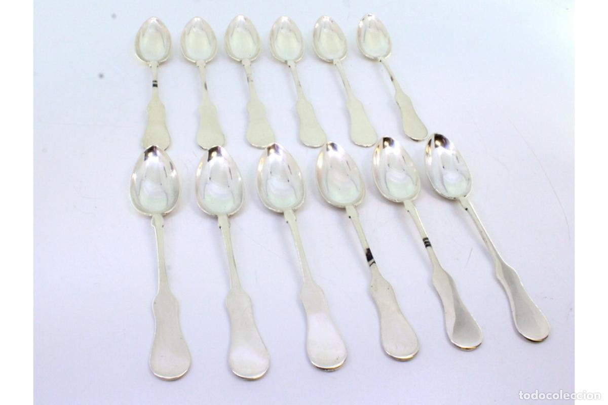 Antig&uuml;edades: Juego de 12 cucharillas de plata - Foto 2