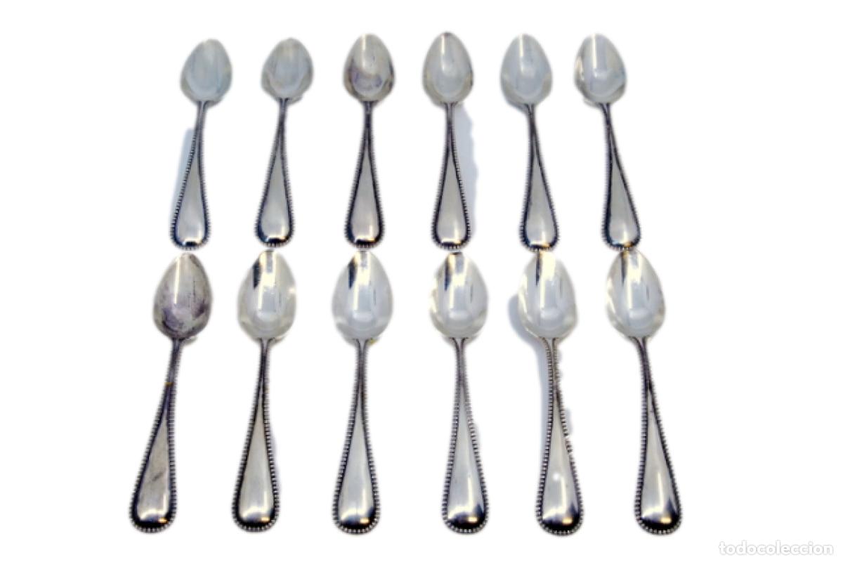 Oggetti Antichi: Juego de 12 cucharillas de plata
