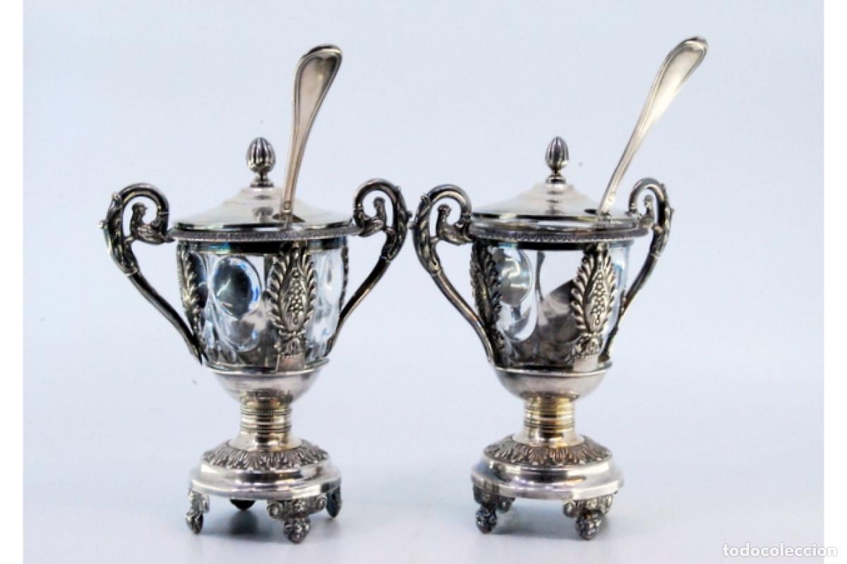 Antig&uuml;edades: Par de mostazas de plata - Foto 7