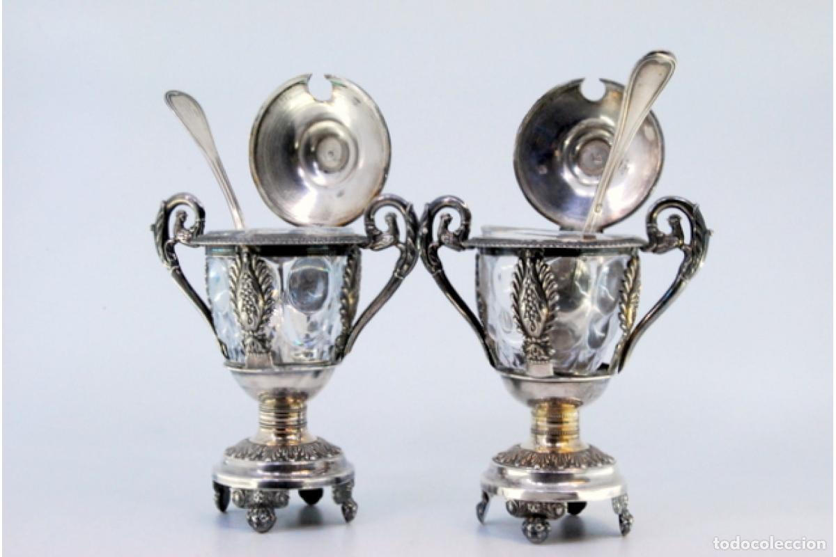 Antig&uuml;edades: Par de mostazas de plata - Foto 8