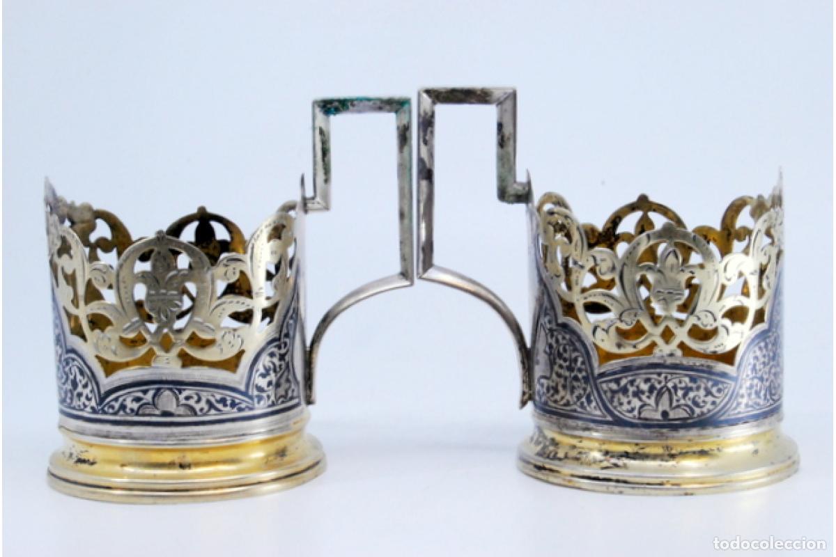Antig&uuml;edades: Par de posavasos, plata rusa - Foto 4