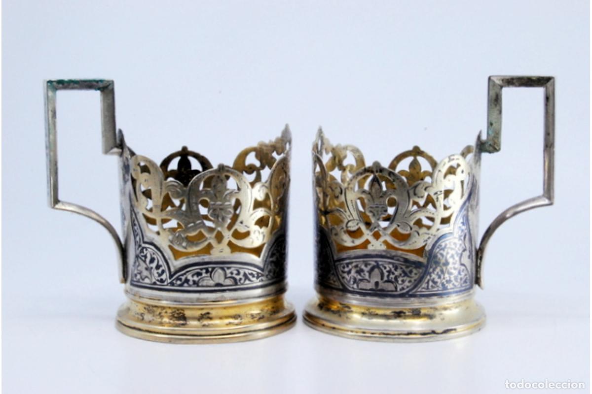 Antig&uuml;edades: Par de posavasos, plata rusa - Foto 5