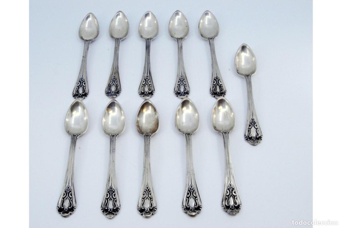 Antig&uuml;edades: Juego de 11 cucharillas de plata - Foto 2