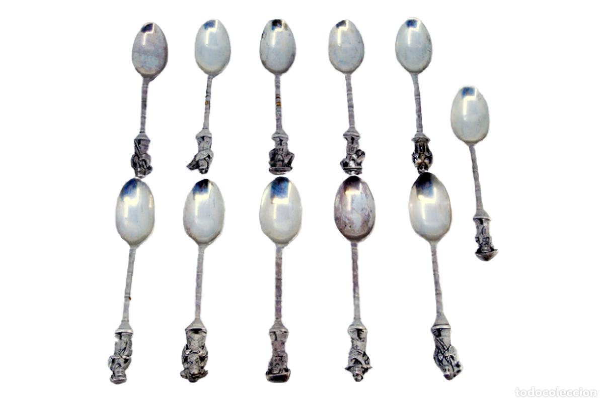 Oggetti Antichi: Juego de 11 cucharillas de caf&eacute; de plata - Figuras chinas