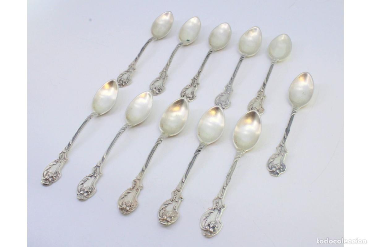 Antig&uuml;edades: Juego de 11 cucharillas de plata - Foto 2