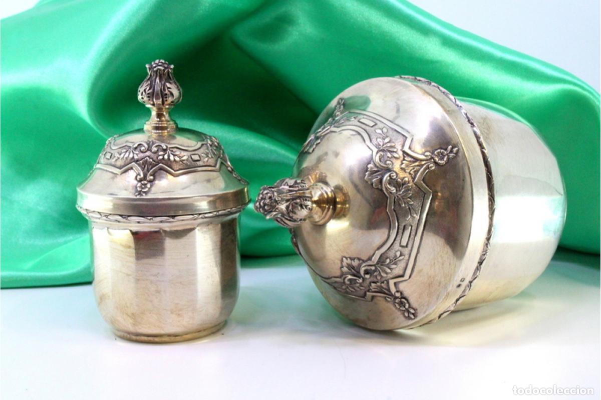 Antig&uuml;edades: Par de ollas de plata - Foto 4