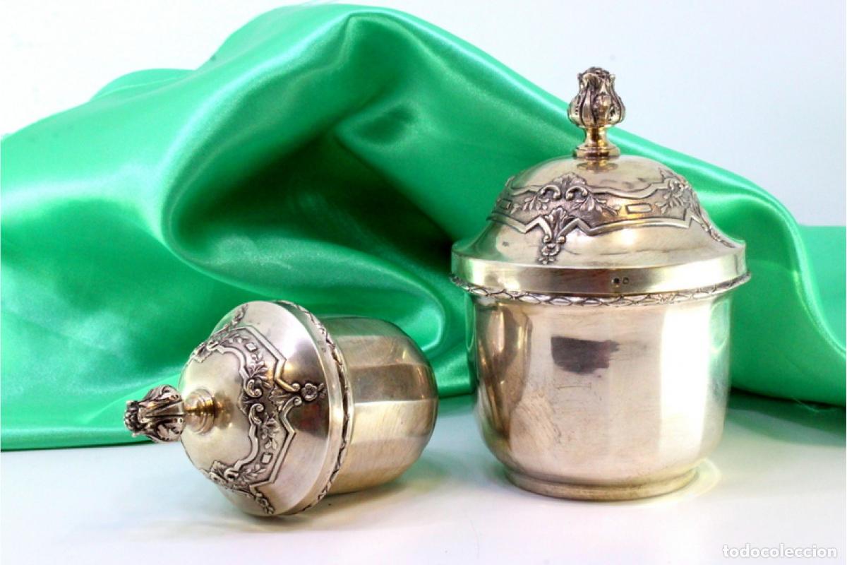 Antig&uuml;edades: Par de ollas de plata - Foto 5