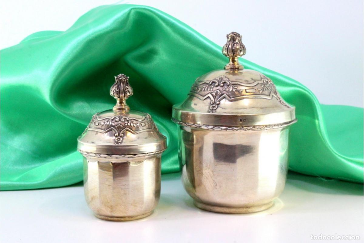 Antig&uuml;edades: Par de ollas de plata - Foto 6