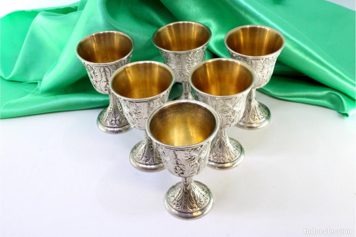 Antig&uuml;edades: Juego de 6 copas de plata - Foto 3