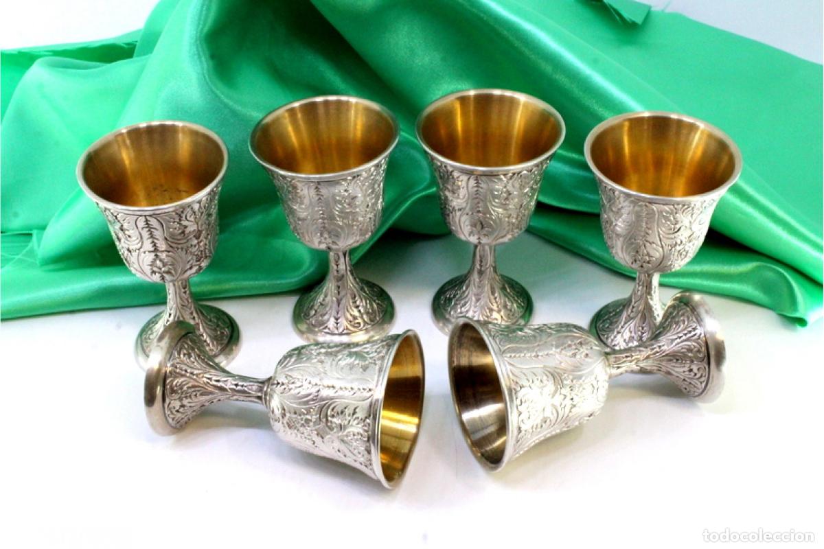Antig&uuml;edades: Juego de 6 copas de plata - Foto 1