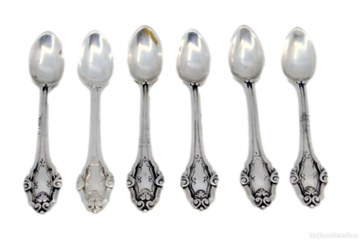 Antiques: Juego de 6 cucharillas de caf&eacute; de plata