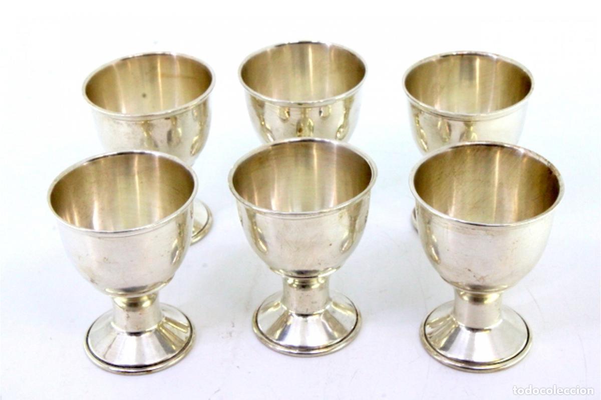 Antig&uuml;edades: Juego de 6 copas de plata - Foto 2