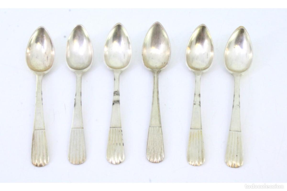 Antig&uuml;edades: Juego de 6 cucharillas de plata - Foto 2