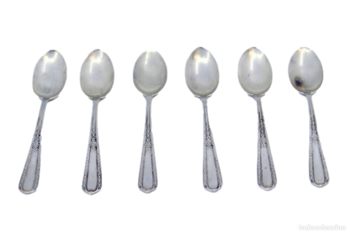 Antiquit&auml;ten: Juego de 6 cucharillas de caf&eacute; de plata