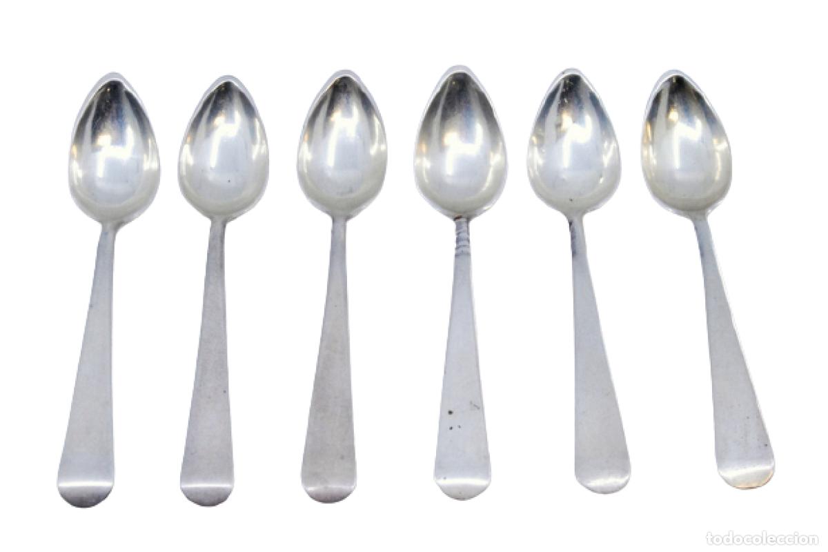 Antiquit&auml;ten: Juego de 6 cucharillas de caf&eacute; de plata