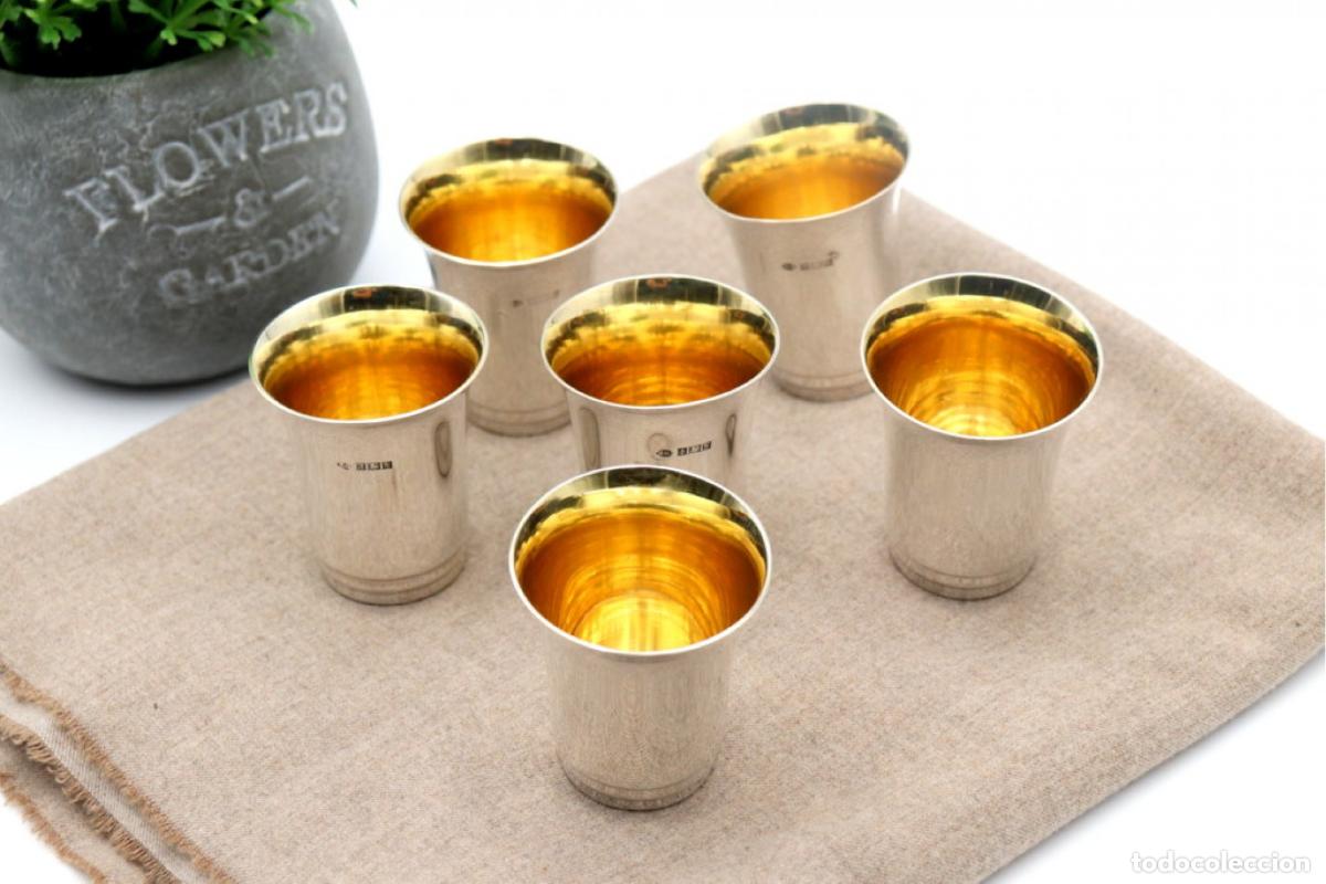 Antig&uuml;edades: Juego de 6 copas de licor de plata - Foto 2