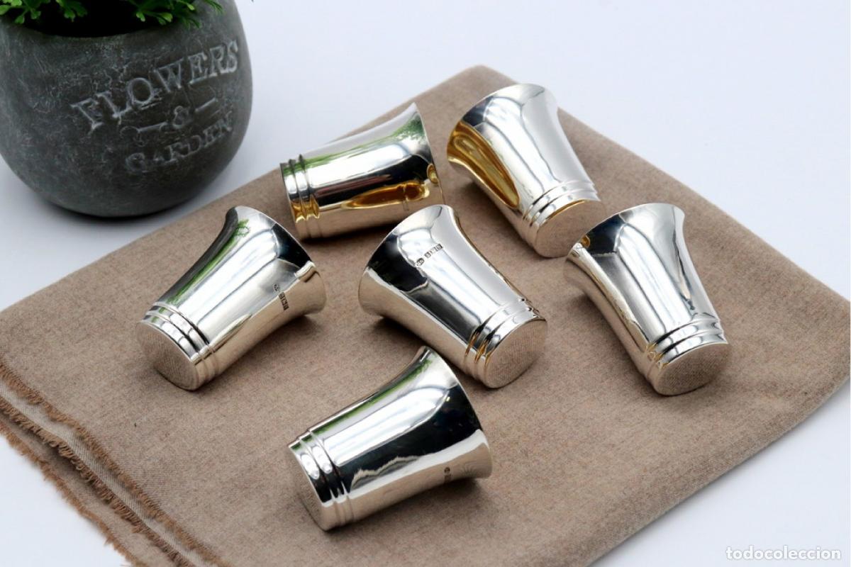Antig&uuml;edades: Juego de 6 copas de licor de plata - Foto 4