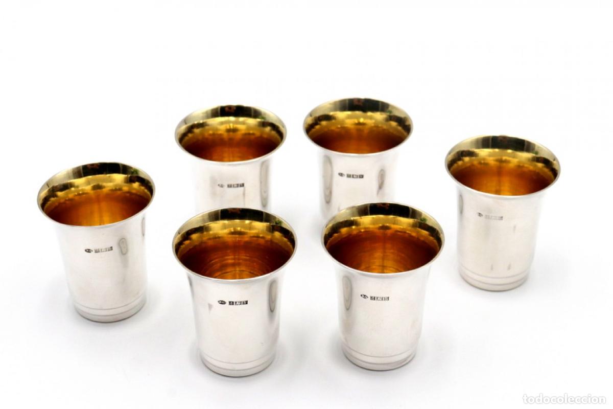 Antig&uuml;edades: Juego de 6 copas de licor de plata - Foto 6