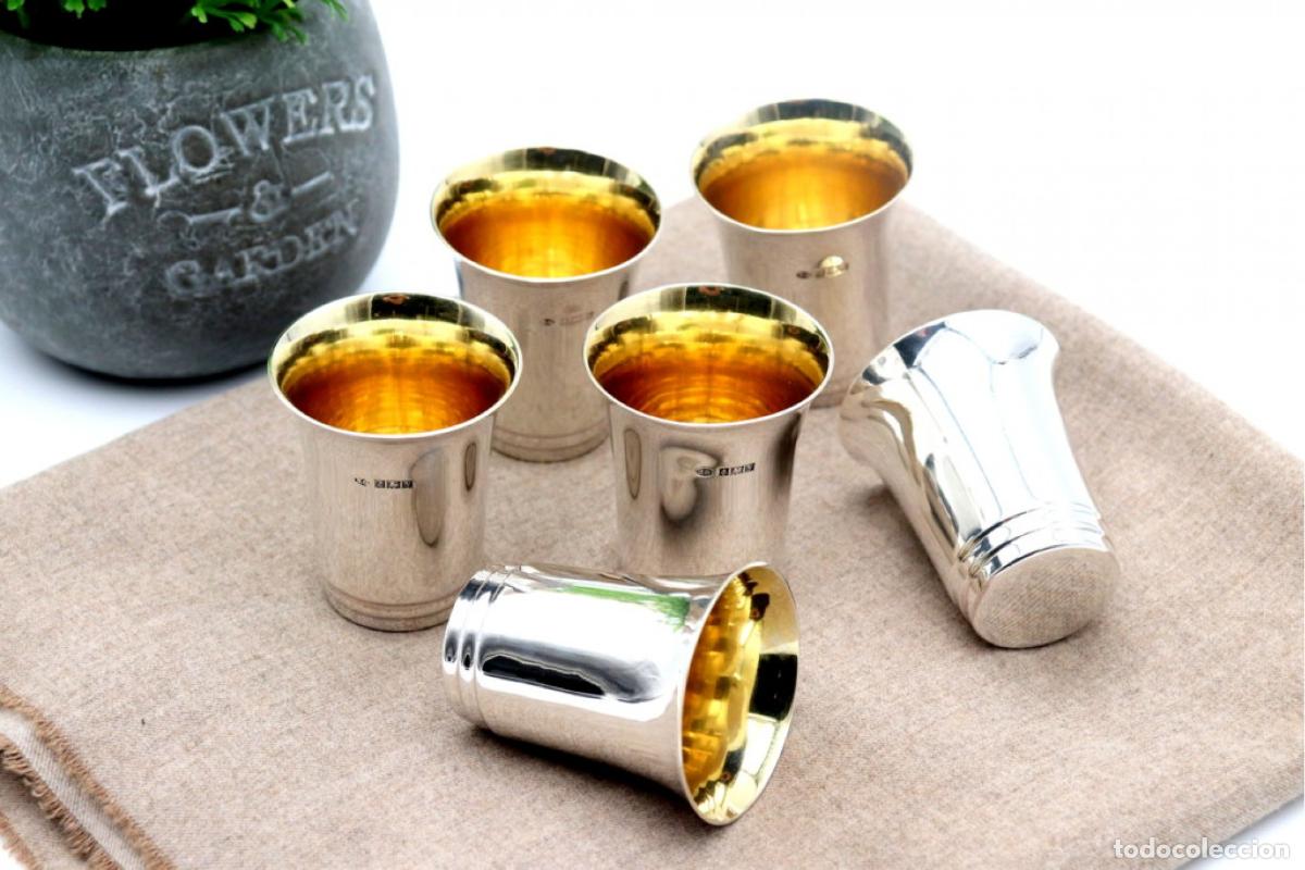 Antig&uuml;edades: Juego de 6 copas de licor de plata - Foto 1