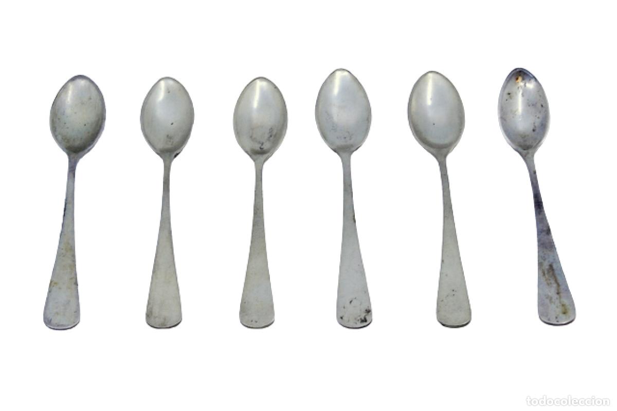Antiquit&auml;ten: Juego de 6 cucharillas de caf&eacute; de plata