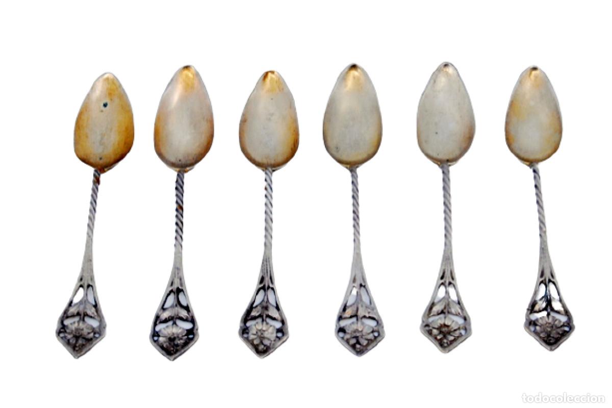 Antig&uuml;edades: Juego de 6 cucharillas de caf&eacute; de plata - Foto 1