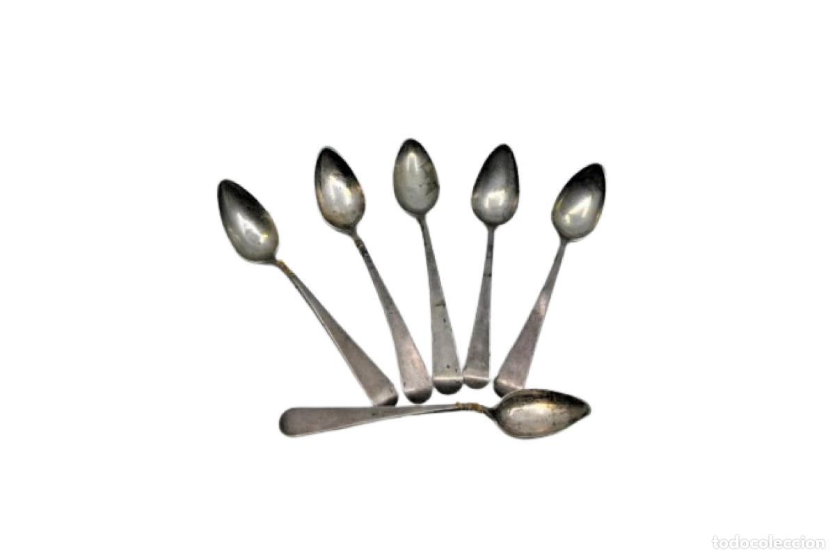 Antiguidades: Juego de 6 cucharillas de caf&eacute; de plata