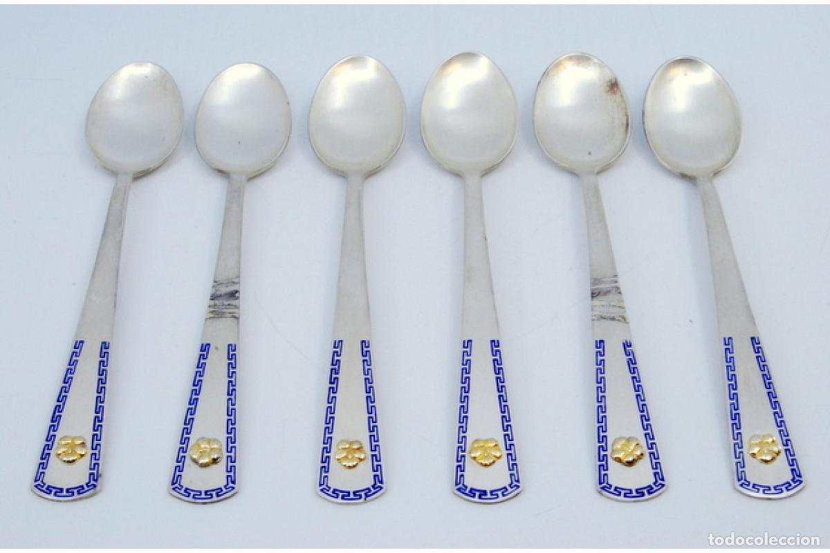 Antig&uuml;edades: Juego de 6 cucharillas de plata - Foto 2