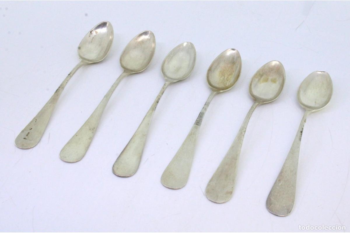 Antig&uuml;edades: Juego de 6 cucharillas de plata - Foto 2
