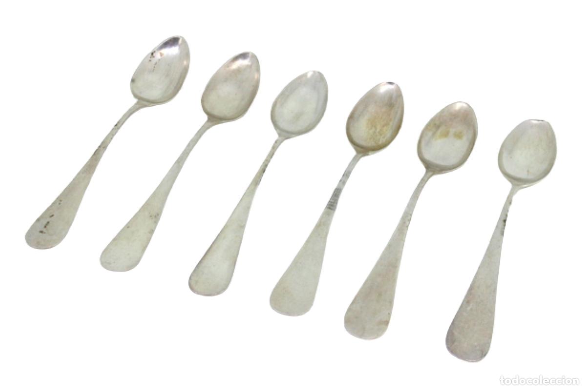 Antig&uuml;edades: Juego de 6 cucharillas de plata - Foto 1