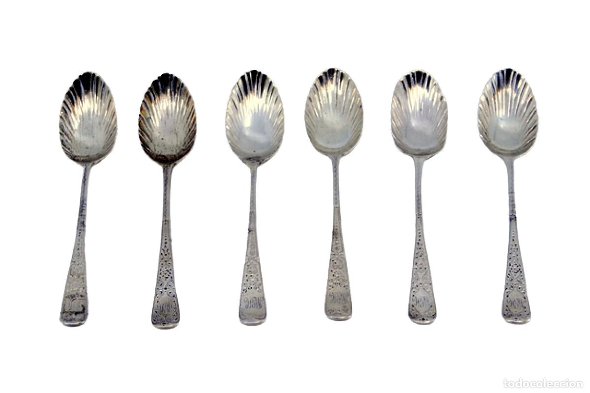 Antig&uuml;edades: Juego de 6 cucharillas de plata - Foto 1