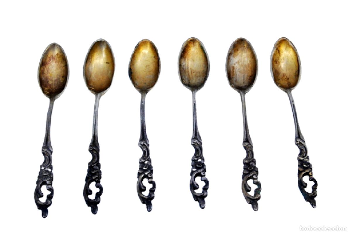 Antig&uuml;edades: Juego de 6 cucharillas de caf&eacute; de plata - Foto 1
