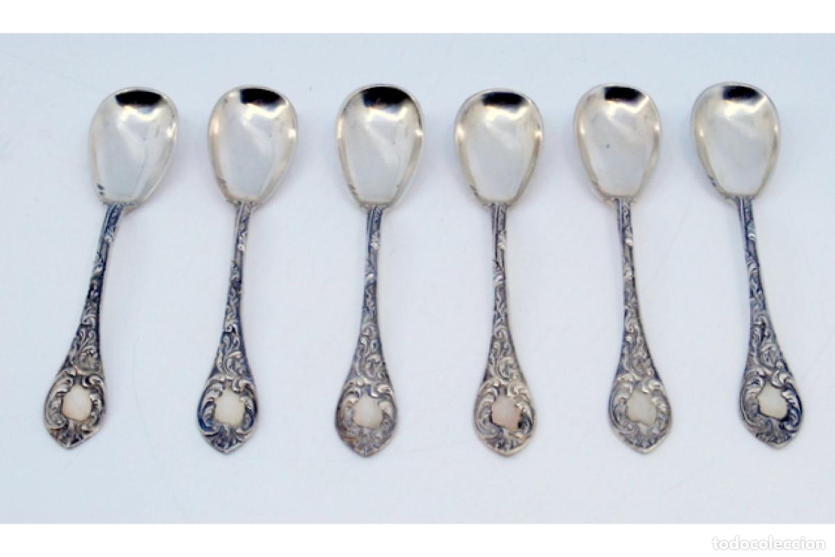 Antig&uuml;edades: Juego de 6 cucharillas de plata - Foto 2