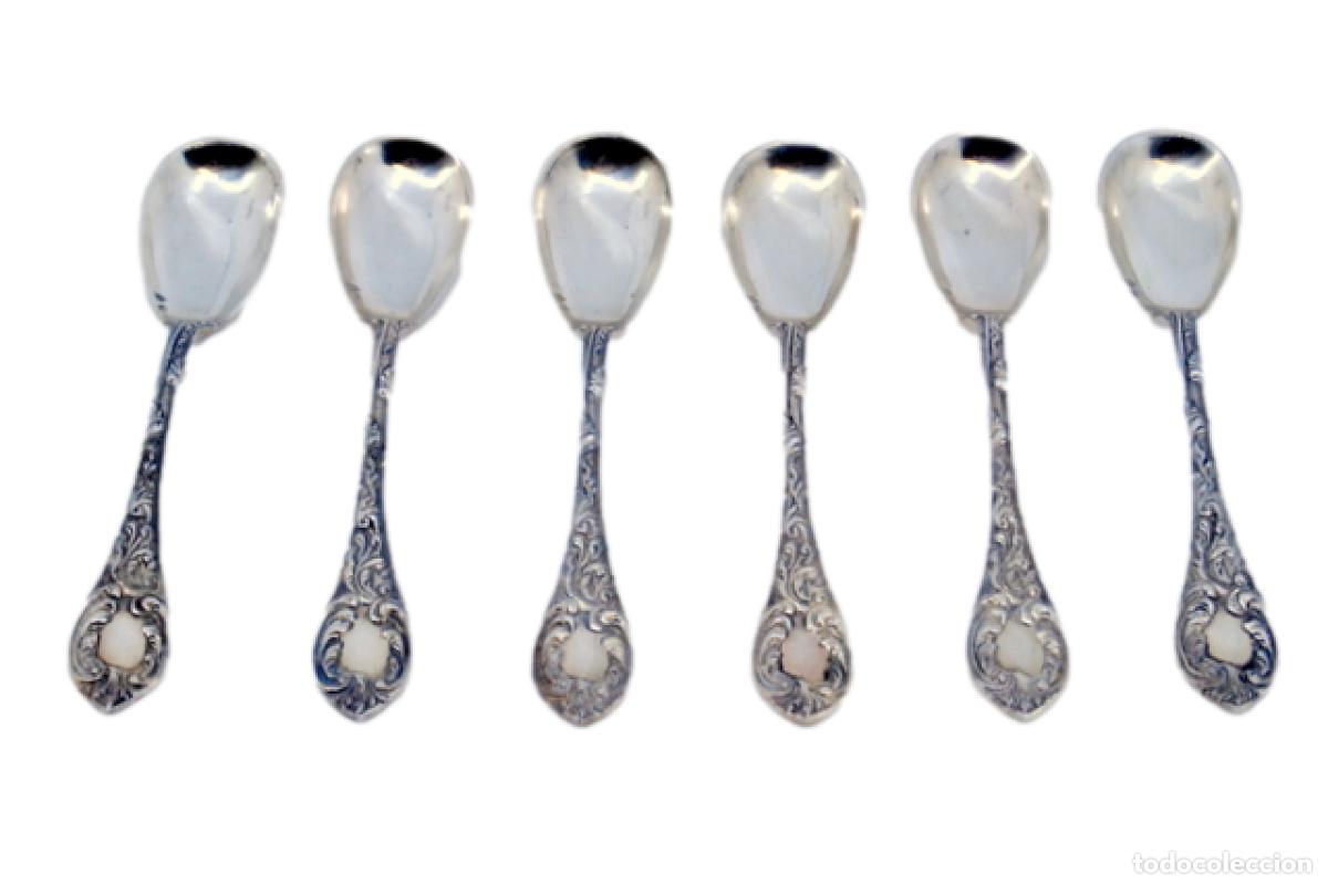 Antig&uuml;edades: Juego de 6 cucharillas de plata - Foto 1