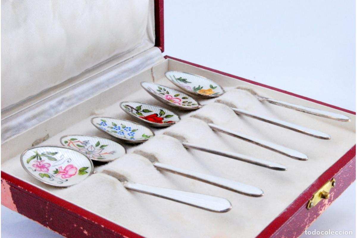Antig&uuml;edades: Juego de 6 cucharillas de plata - Foto 2