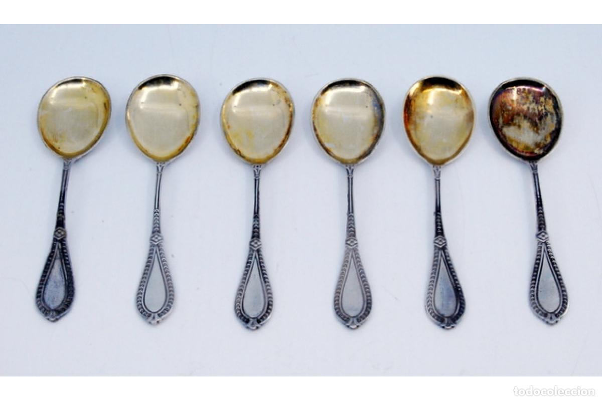 Antig&uuml;edades: Juego de 6 cucharillas de plata - Foto 2