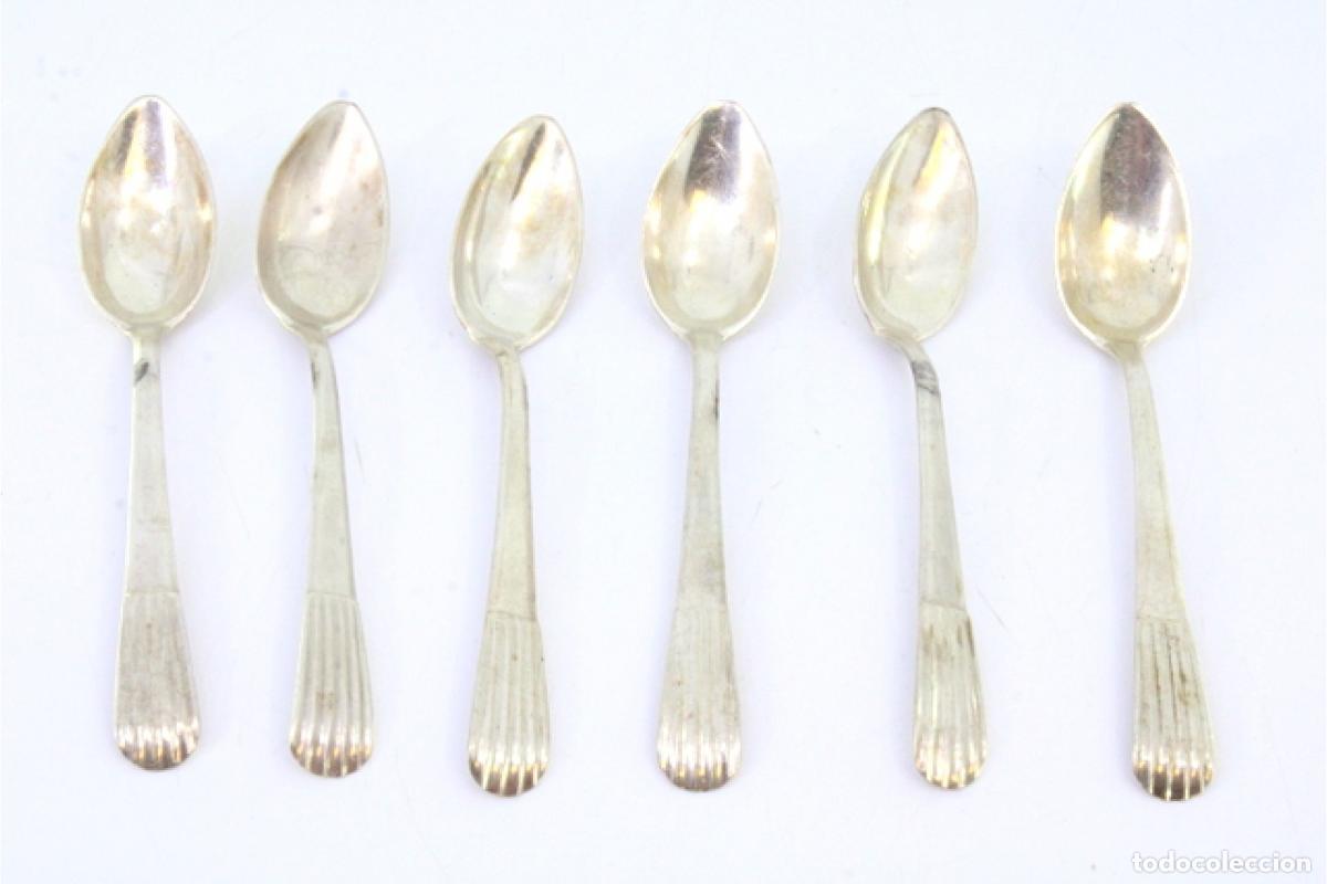 Antig&uuml;edades: Juego de 6 cucharillas de plata - Foto 2