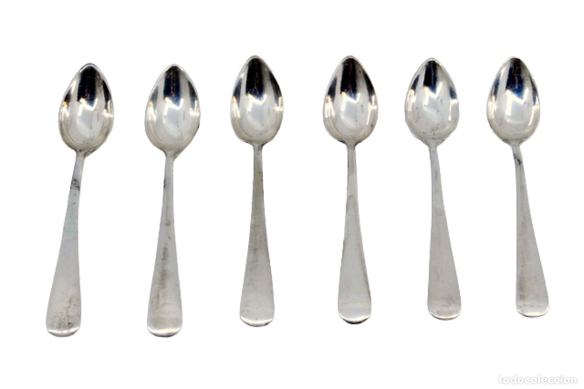 Antiques: Juego de 6 cucharillas de caf&eacute; de plata