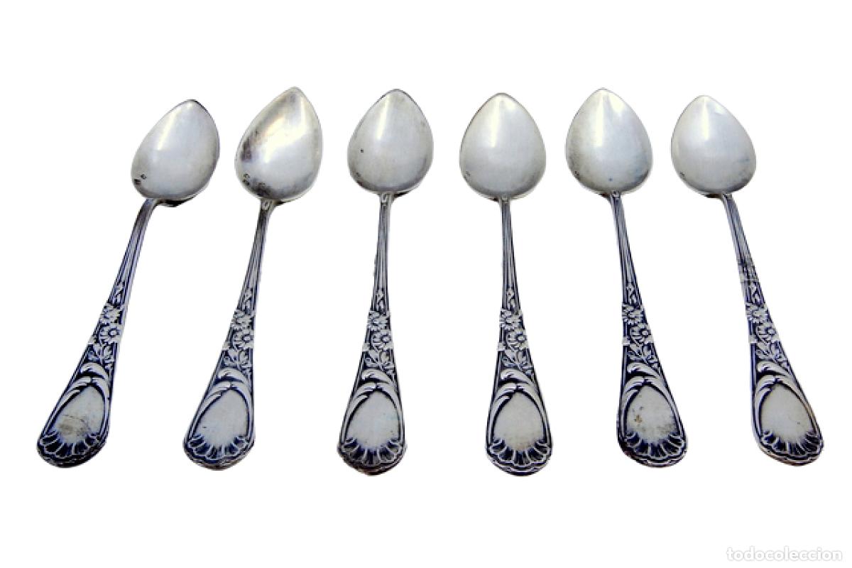 Antiques: Juego de 6 cucharillas de caf&eacute; de plata
