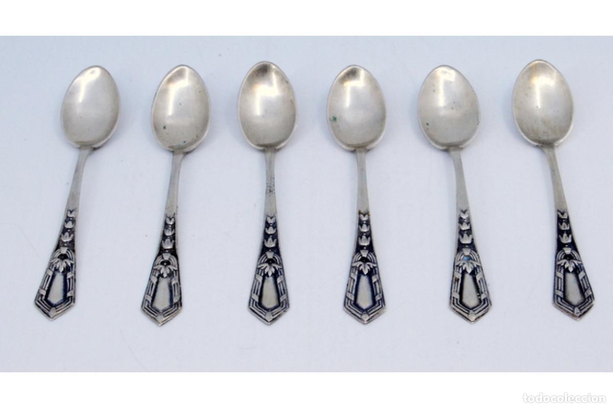 Antig&uuml;edades: Juego de 6 cucharillas de plata - Foto 2
