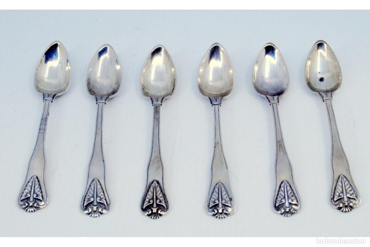 Antig&uuml;edades: Juego de 6 cucharillas de plata - Foto 2