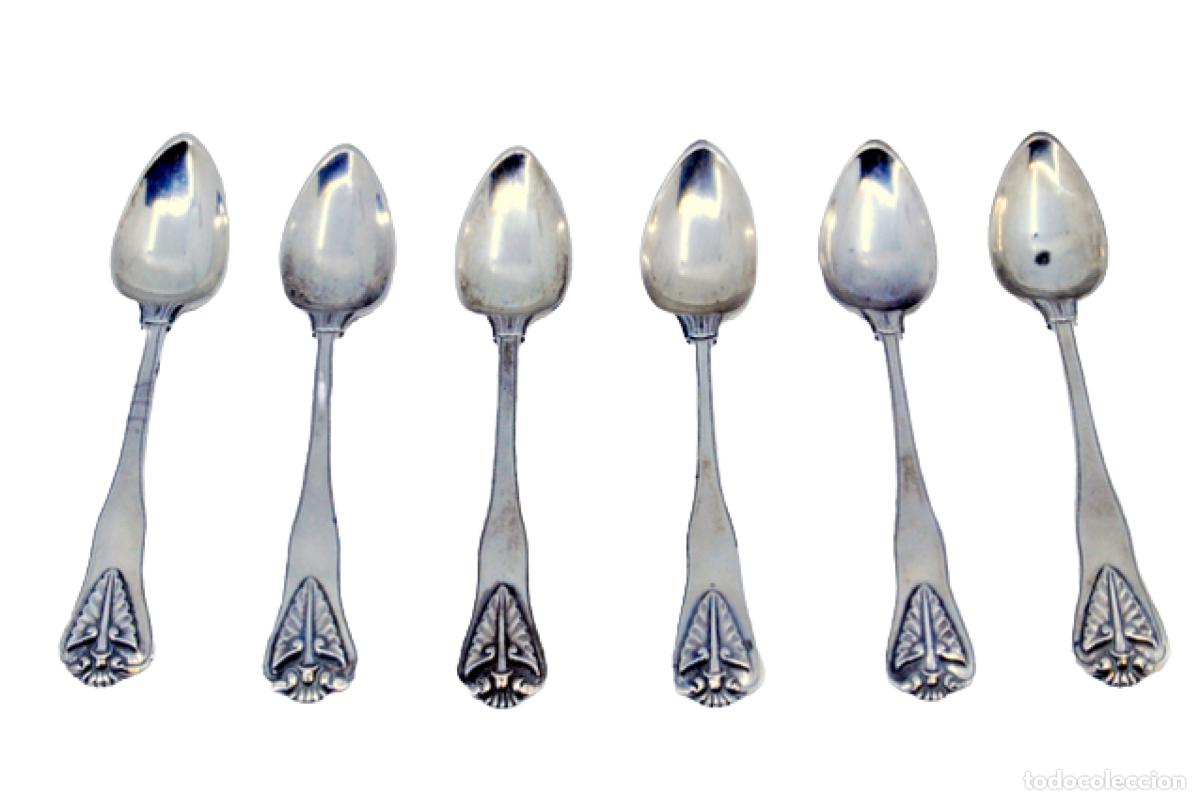Antig&uuml;edades: Juego de 6 cucharillas de plata - Foto 1