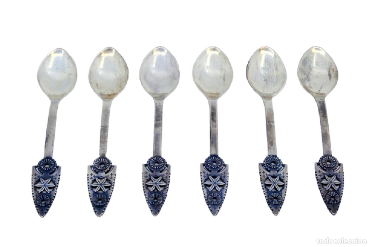 Antiques: Juego de 6 cucharillas de caf&eacute; de plata