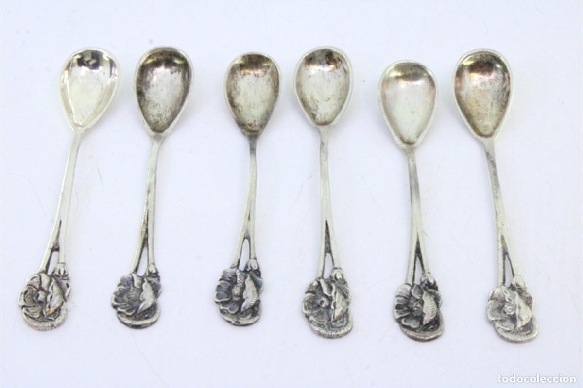 Antig&uuml;edades: Juego de 6 cucharillas de plata - Foto 2