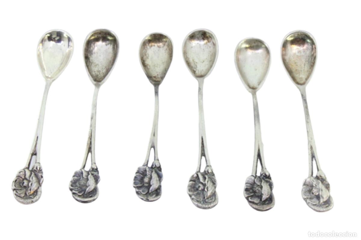 Antig&uuml;edades: Juego de 6 cucharillas de plata - Foto 1