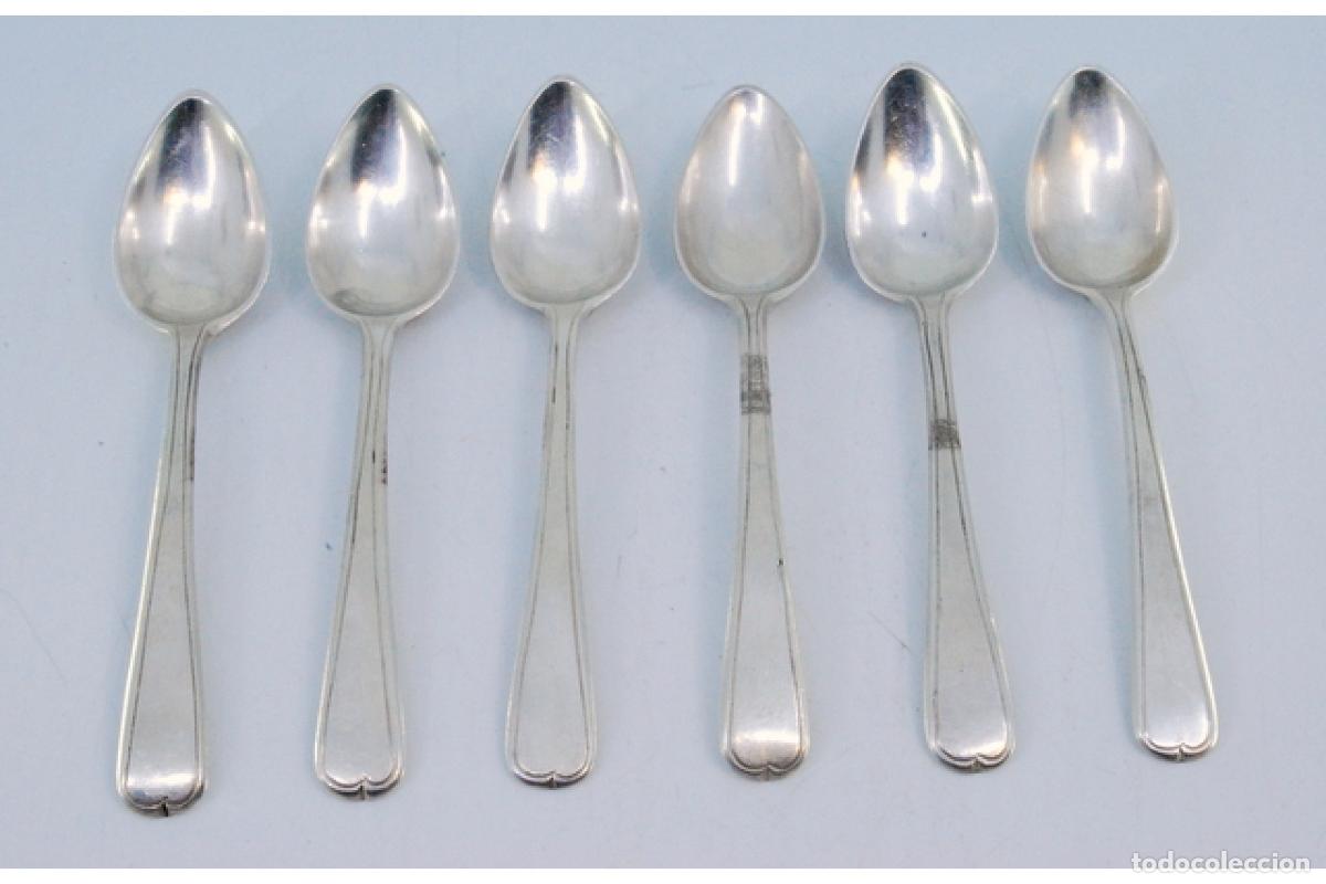 Antig&uuml;edades: Juego de 6 cucharillas de plata - Foto 2
