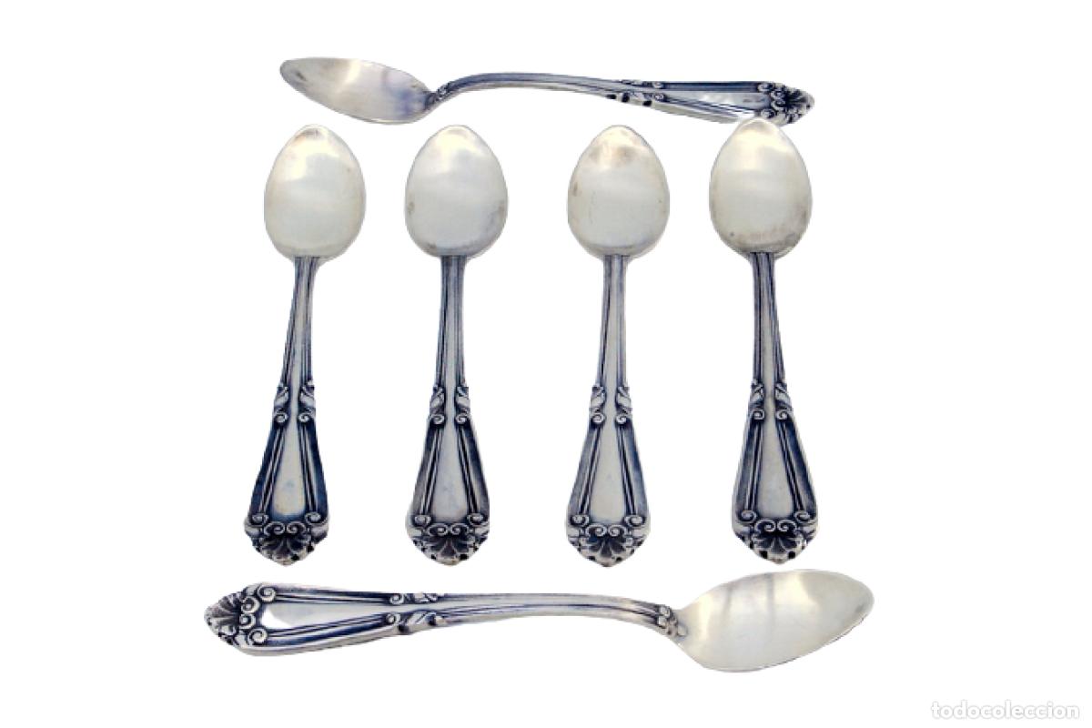 Antiques: Juego de 6 cucharillas de caf&eacute; de plata