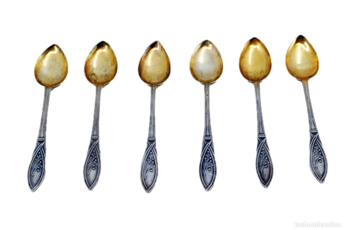 Antiquit&eacute;s: Juego de 6 cucharillas de caf&eacute; de plata