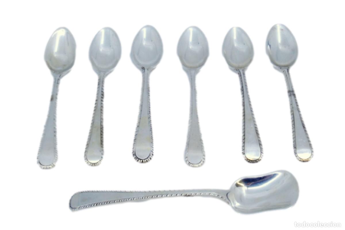 Antiquit&eacute;s: Juego de 6 cucharillas de caf&eacute; de plata