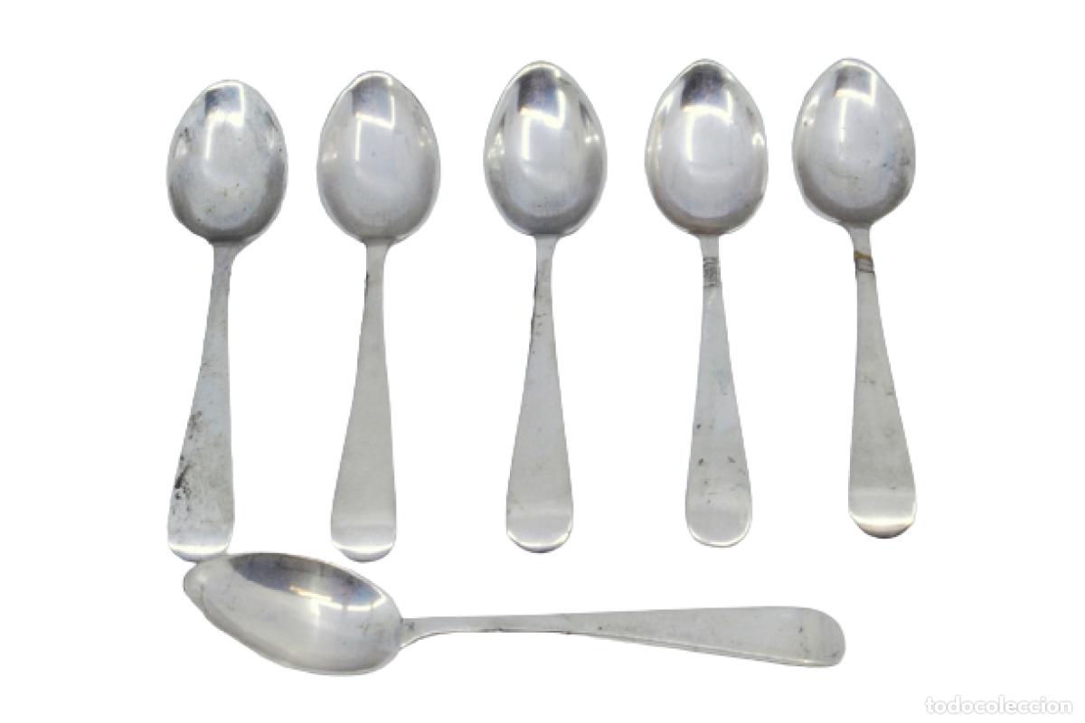 Antiquit&eacute;s: Juego de 6 cucharillas de caf&eacute; de plata